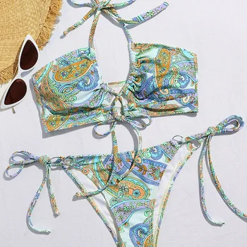 2021 Nők 's Fürdőruha-Bikini Új Szexi Pántos Split-Európai, illetve Amerikai Csipke Többszínű Bikini