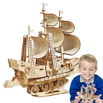 Fa Csónak, Hajó Készlet Fa Vitorlás Hajó Építése Vízi Jármű Kit Vitorlás Fa Hajó Építése Modell Készlet Lányoknak, Fiúknak, Születésnap
