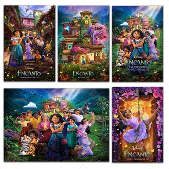 Disney Rajzfilm Encanto Filmek Poszter Fantasy Nyomatok Vászon Festmény Animáció Wall Art Kép A Gyerekek Aranyos Szoba Lakberendezés