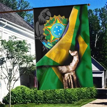 Brazil Zászló 3D Teljes Nyomtatási Kert Zászlók Lógnak Ház Zászló Kert Zászló Dekoráció kétoldalas Nyomtatás