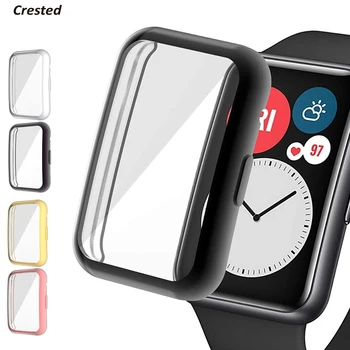 Aranyozott Fedezni Huawei Nézni illik az Esetben Smartwatch Tartozékok TPU Lökhárító Minden-Körül képernyővédő fólia Huawei Nézni illik 2020-Ügy