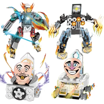 Skibidi Wc-Felügyeleti Ember TV Kompatibilis építőkövei Mini Modell Figurák Játékok, Karácsonyi, Születésnapi Ajándék Halloween