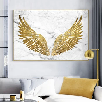 Arany Festmény Angyal Szárnyak Absztrakt Luxus Modern Gold Wing Poszterek, Nyomatok a Nappali, Hálószoba, lakberendezés Cuadros Wall Art