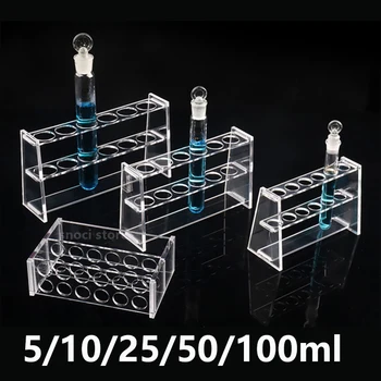 Labor Szerves üveg kolorimetriás cső rack Glass Centrifuga Cső Kolorimetriás Rack Áll Akril Laboratóriumi Vizsgálati Konténer