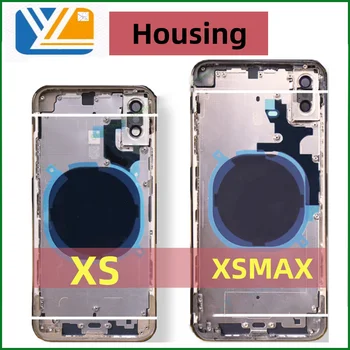 Ház iPhone XS Xsmax hátlap + Közepén alvázkeret + SIM Tálca+Oldalon Kulcs XS MAX Helyébe X XR Akkumulátor Vissza Középső Keret