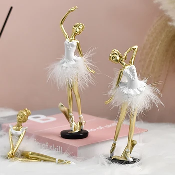 Európai Gyanta Táncos Figurák Ábra Szobor Kézműves Nappali Asztal Balett Lány, Dísztárgyak, Lakberendezési Születésnapi Ajándékok