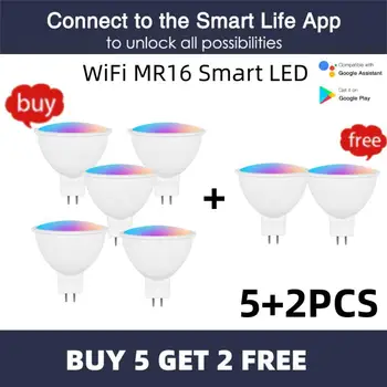 Tuya 5W Spotlighting színváltó Intelligens Otthon WiFi Smart LED MR16 Izzó 12V RGBCW Szabályozható Lámpa Siri hangvezérlés