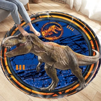 Jurassic Park Rajzfilm Dinoszaurusz Kerek Szőnyeg csúszásgátló Szőnyeg Nappali Hálószoba Láb Pad Dekoráció Gyermek Játék Szőnyeg, Szőnyegek