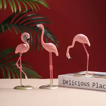 Északi Fény Luxus INS Stílus Flamingók Asztali Dekoráció Rózsaszín Flamingók lakberendezési Pózol Kellékek Gyanta Kézműves