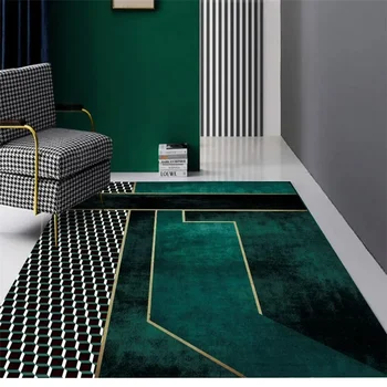 Északi Luxus Türkiz Színű Geometriai Szőnyeg Zöld Nappali Divat Dohányzóasztal Szőnyeg, Kanapé, Szőnyeg, Szőnyeg, Konyha Hálószoba