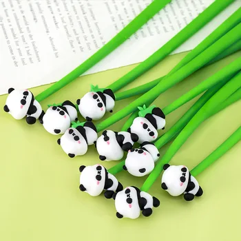 40 db/sok Kreatív Panda Hajlítható Zselés Toll Aranyos 0.5 mm, Fekete Tinta Semleges Toll Írószer Irodai Iskola Írószer-Ajándék