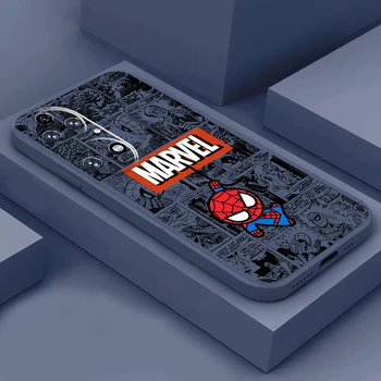 Marvel Spiderman Telefon Esetében A Huawei P50 P50E P40 P30 Pro Plus Lite 5G Y9 Miniszterelnök Haver 30 Megtiszteltetés, 100 Profi Folyékony Szilikon TPU