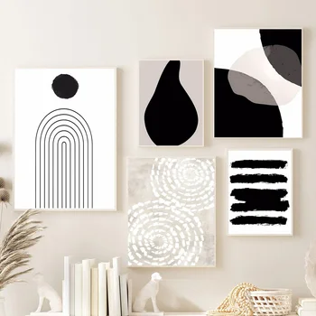 Modern Absztrakt Geometriai Vonal Fal Művészeti Vászon Festmény Fekete-Fehér, Minimalista Plakátok Északi Szoba Nyomtatási Képek a lakberendezés