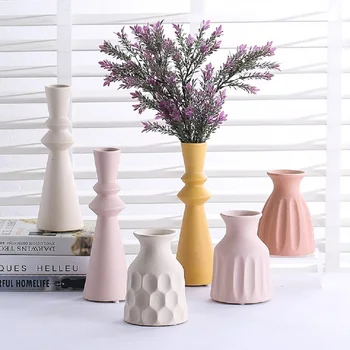 Texturált száraz vázák kreatív kerámia díszek nappali otthon dekoráció, kézműves