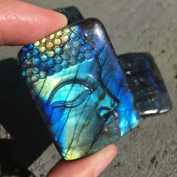 1db Természetes kristály kövek faragványok kék labradorite buddha feltűnő labradorite nyers drágakövek gyógyító kvarc faragott medál ajándék