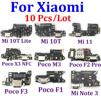 10db， A Xiaomi Mi 11 10T 10 Lite 9T Pro Megjegyzés Poco F1 F2Pro M3 X3 F3 Black Shark 2 USB Töltő Port Dokkoló Csatlakozó Tábla