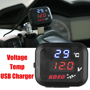 Motoros Víz Temp Mérő USB Töltő Kijelző Hőmérséklet Jelölő Univerzális HONDA SUZUKI Accessorie