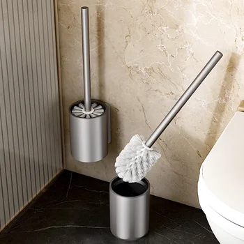 Fürdőszoba kiegészítők Tér alumínium wc kefe Hosszú kezelni, tisztító kefe, Wc, nem perforált wc kefe