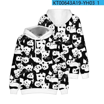 Őszi Kapucnis 3D Panda kapucnis felső Férfiak Nők melegítő felső Unisex Streetwear Poliészter pamut kapucnis pulóver