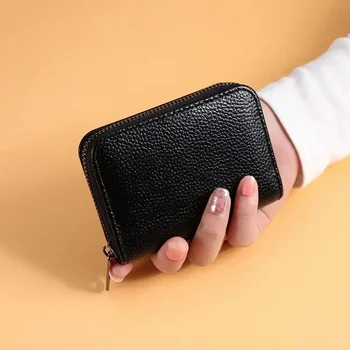 Új cipzár kártya táska niche női jogosítvány kártya ujja multi-card nagy kapacitású kis táska mini vékony pénztárca