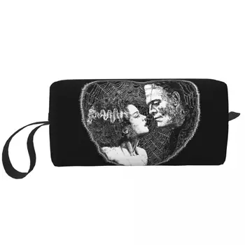 Frankenstein Menyasszonya Csókja Tisztálkodási Táska Sci-Fi Horror Film Smink Kozmetikai Szervező Női Szépség Tároló Dopp Kit Esetben