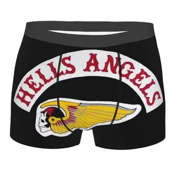 Divat Hells Angels Világ Logó Boxer Rövidnadrágok Bugyi Férfi Alsónadrág Szakaszon Motoros Klub Rövidnadrág Fehérnemű