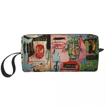 Az Olasz Smink Táska Nők Utazási Kozmetikai Szervező Aranyos Jean Michel Basquiats Fürdőszobai Tároló Zsák