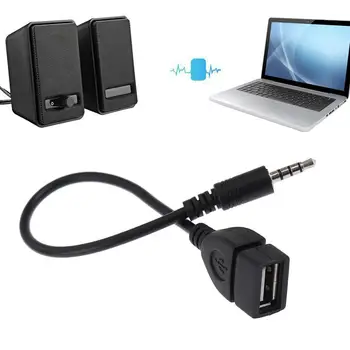 Gépjármű-3,5 mm Adapter Kábel Audio Jack Adapter AUX Audio Csatlakozó Átalakító Kábel Adapter Kábel USB Csatlakozás Autó Hifi