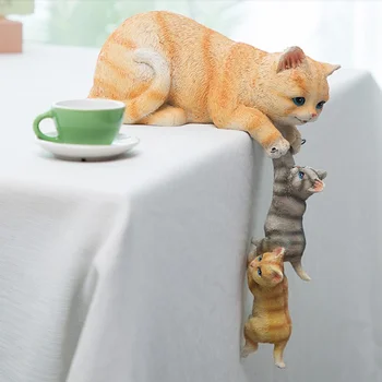 Egyszerű, Aranyos Macskák Műgyanta Szobrok, Díszek, Születésnapi Ajándékok, Kézműves Haza Szoba Táblázat Állat Maci Figurák Kiegészítők Dekoráció