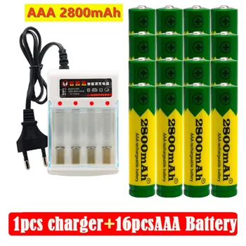 Új AAA Elem Alkáli 2800 MAH 1,5 V AAA újratölthető akkumulátor Akkumulátor Távirányító, Játék Fény Akkumulátor Akkumulátor+töltő
