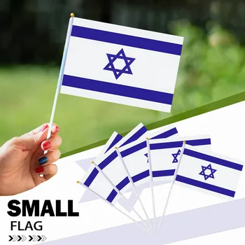 Izrael zászló Zászló Meghatározott Kis Kézi Zászló 5x8 Cm Izraeli zászló Zászló Meghatározott Kis Kézi Zászló 8x12 Cm Magas Minőségű, Hordozható