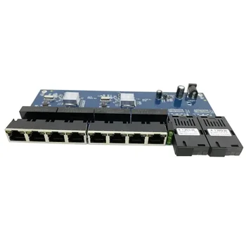 10/100/1000M Gigabit Ethernet Switch Ethernets Üvegszálas Optikai Media Converter Egyetlen Mode8 RJ45 UTP, valamint 2SC Szálak Port Igazgatóság PCB