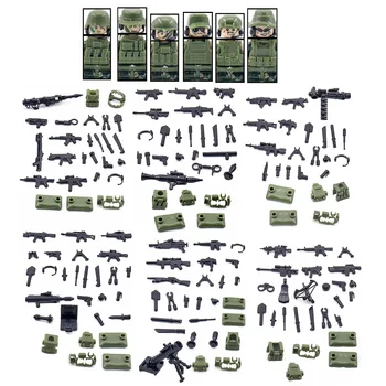 Különleges katonai Erők Dzsungel Katona Adatok Hadsereg MOC építőkövei SWAT Rendőrök Mellény Fegyverek Fegyver Tégla Gyerek Játékok