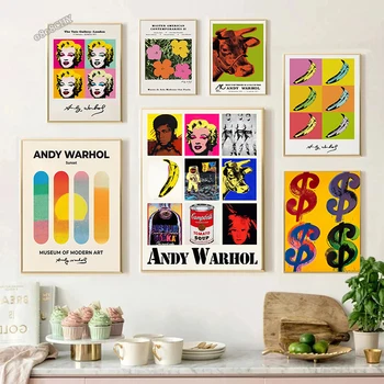 Pop Art Poszter Absztrakt Virág Tehén Paradicsom Leves Vászon Festmény Andy Warhol Nyomtatás, Dekorációs Képek Nappali lakberendezés